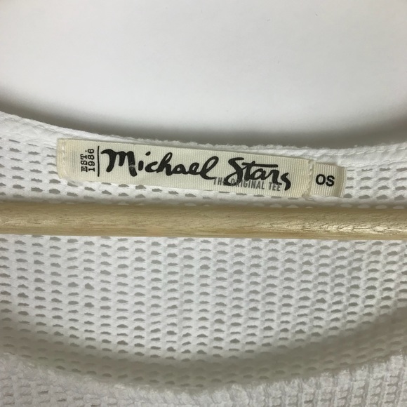 Michael Stars Oversized White Mesh Tee Shirt - Picture 3 of 5